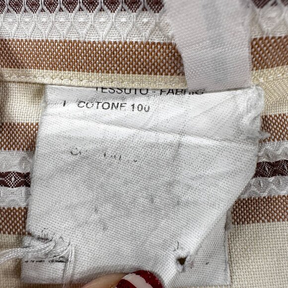 Corneliani Button Down Dress Shirt Mens Italy Cotton Striped Long Sleeve Top - Picture 6 of 16